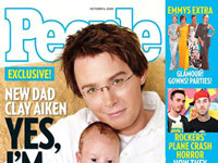 Clay Aiken holding his son Parker on the cover of People magazine - Yes, I'm Gay