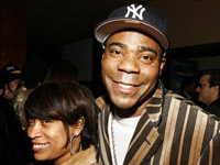 Tracy Morgan, Yankees cap and his soon to be ex-wife Sabina, black doo - 07' style